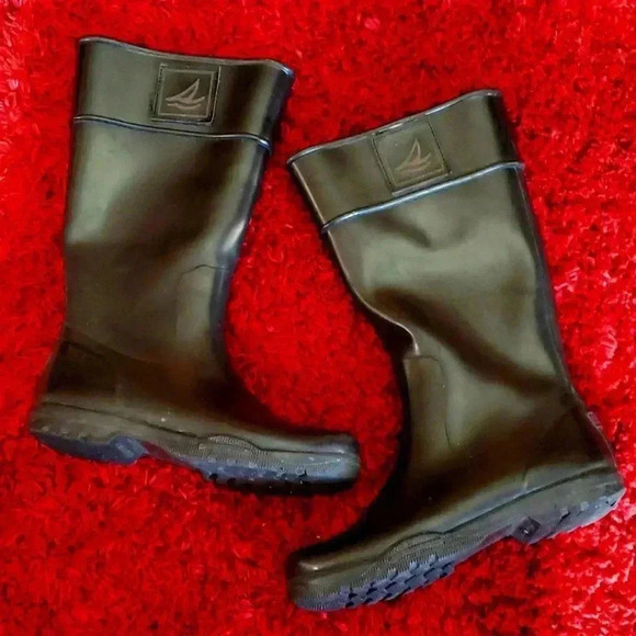 Sperry top sider Black Rainboots size 7 firm price - Picture 1 of 8